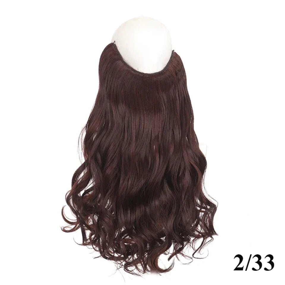 Fish line hair extension piece | 40cm 50cm 60cm straight and curly daily wear for women
