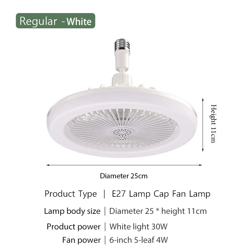 DecorBites™ 2-in-1 Ceiling Fan with Remote Control, Silent Operation, E27 Lighting, Home Décor