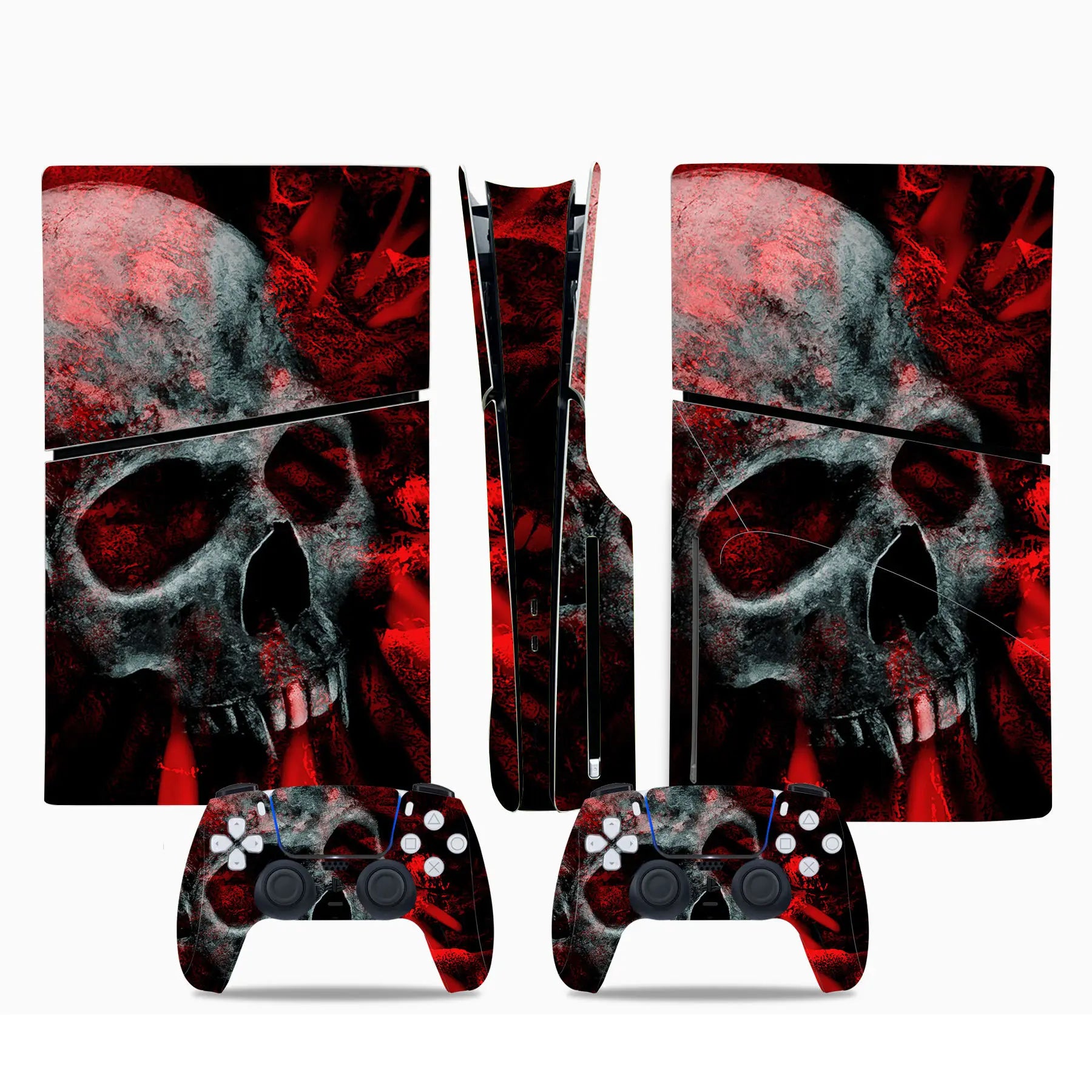 For PS5 Slim Disc Edition Console and 2 Controllers Geometry Design Skin PS5 Slim Disc Sticker Protective Decal Cover Full Set