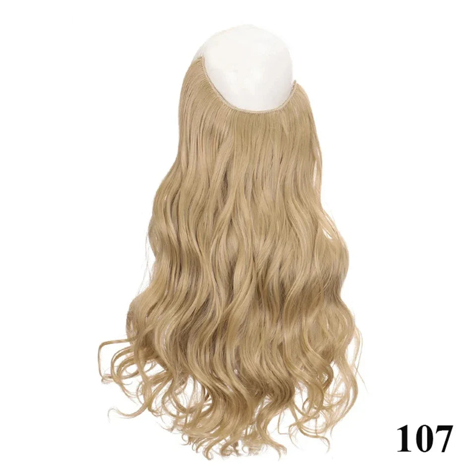 Fish line hair extension piece | 40cm 50cm 60cm straight and curly daily wear for women