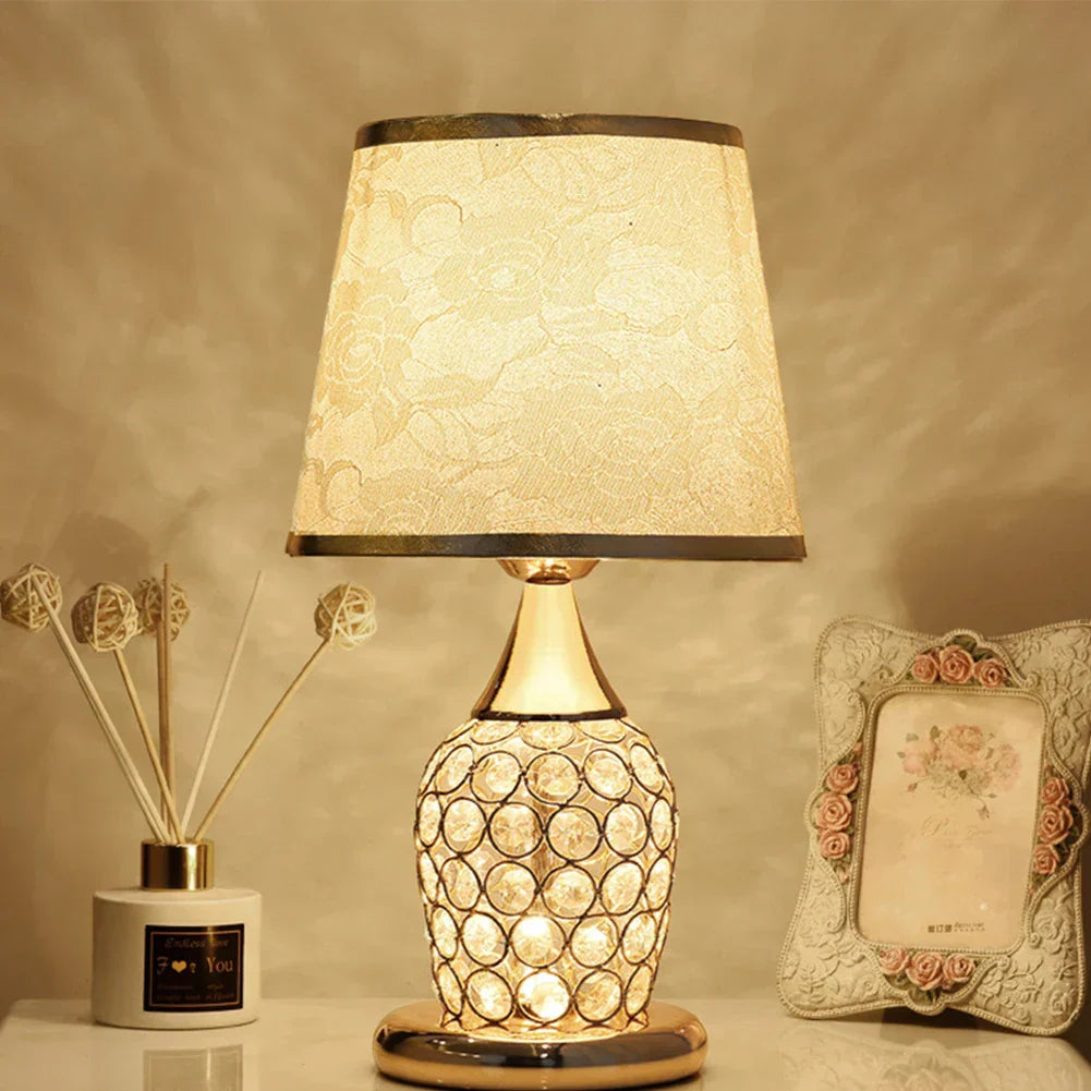 DecorBites™ Crystal Bedroom Table Lamp: Modern, Romantic, Decorative Lighting