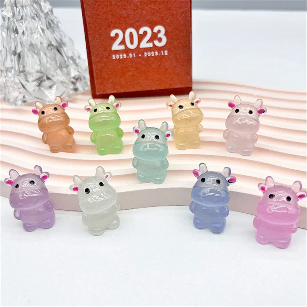 DecorBites™ Fluorescence Micro Rabbit Figurine: Miniature Room Decor Ornaments