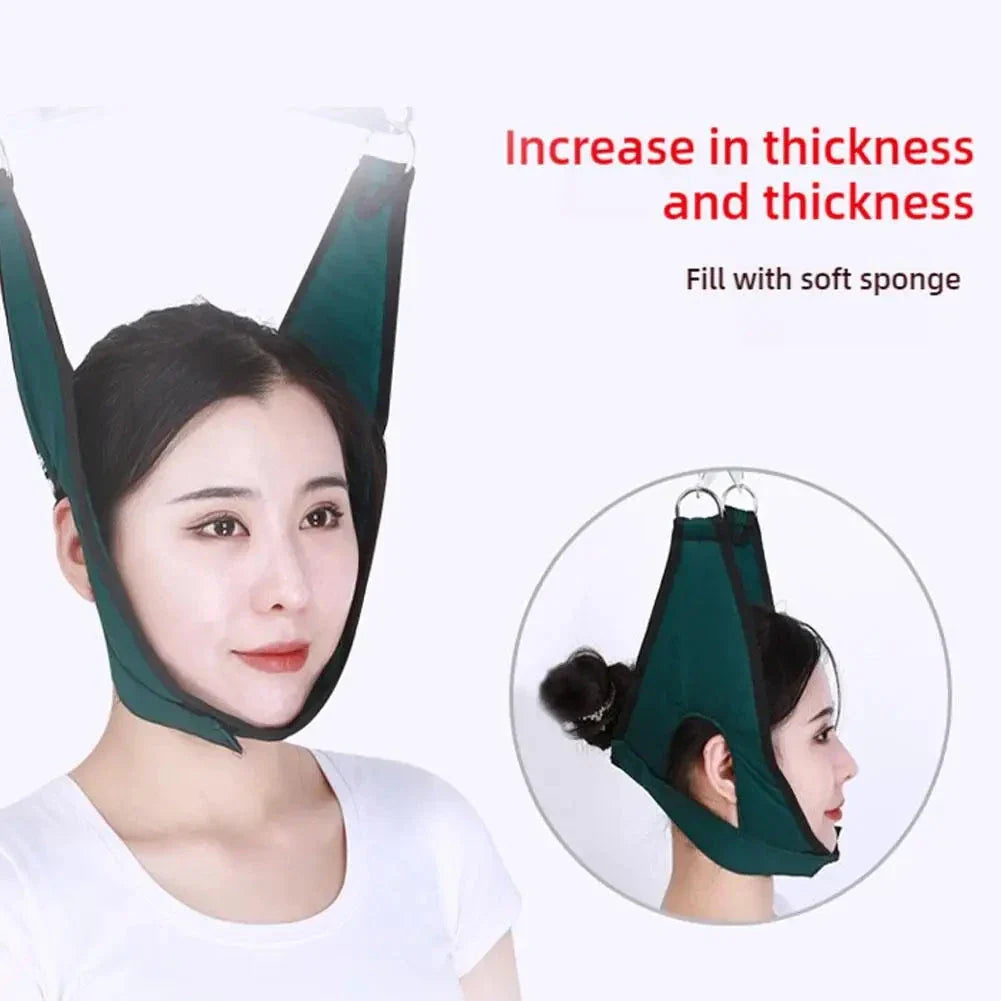 Over Door Cervical Traction Device – Adjustable Neck Stretcher with Comfort Cushion