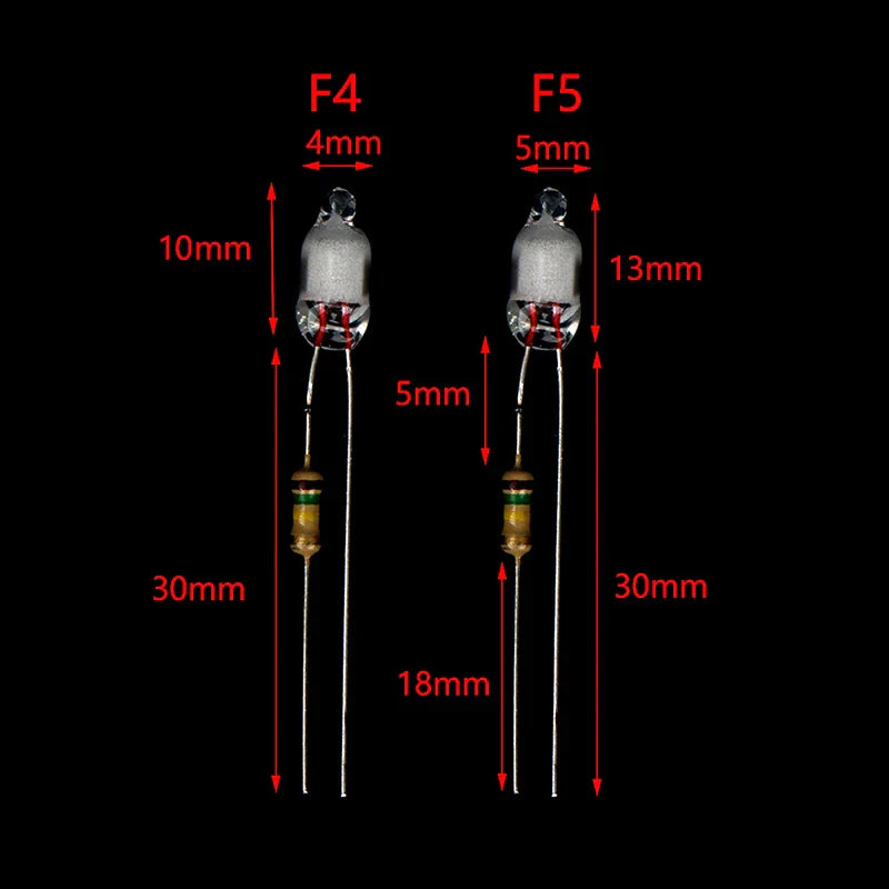 Neon Indicator Light Bulbs 10-Pack | 220V with Built-In Resistor