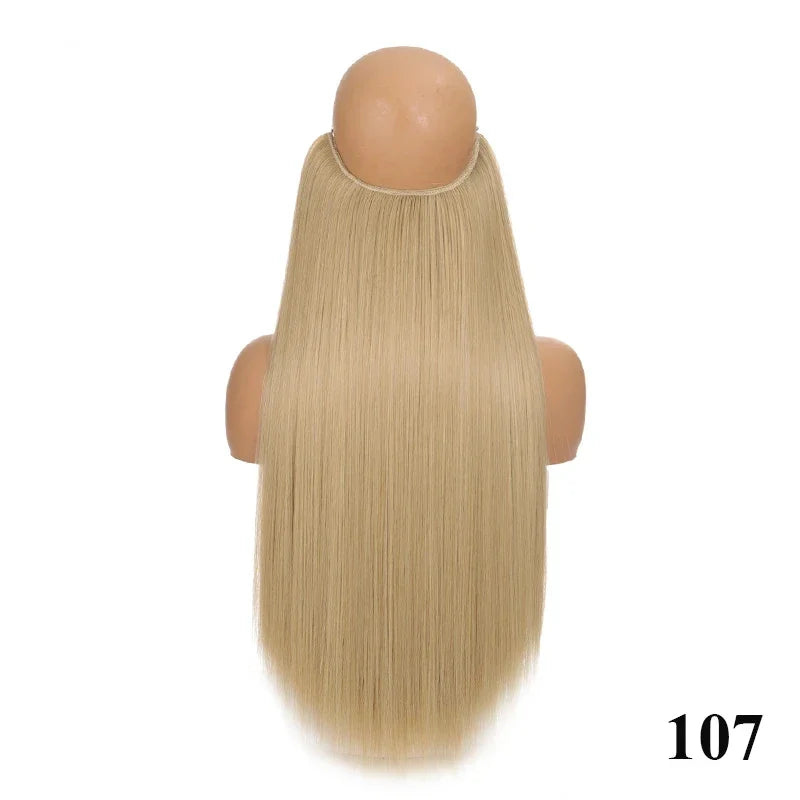 Fish line hair extension piece | 40cm 50cm 60cm straight and curly daily wear for women