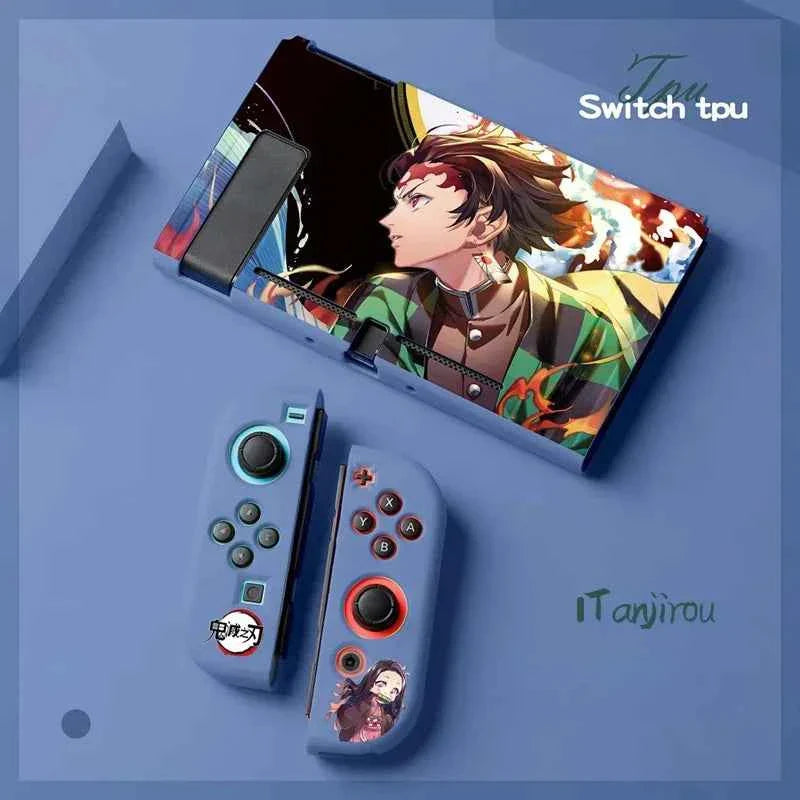 Anime Demon Slayer Switch Soft Shell Protective Sleeve Tanjirou Nezuko Shinobu Zenitsu Kimetsu Kyoujurou No Yaiba Birthday Gifts