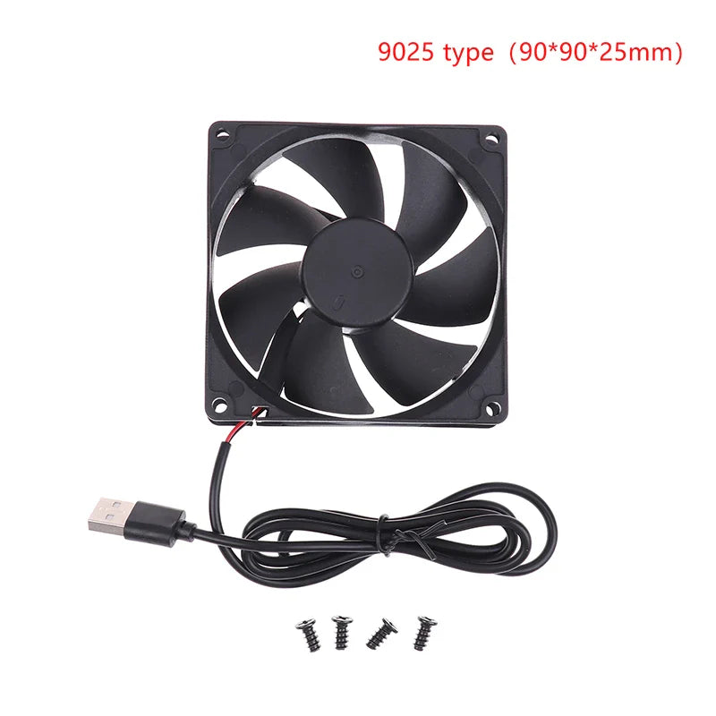 5V USB Cooling Fan for Router TV Box Computer | 50mm 80mm 90mm 120mm Black