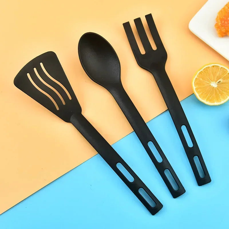 DecorBites™ Kitchen Utensils Set Silicone Spatula Slotted Spoons Flatware Portable Camping