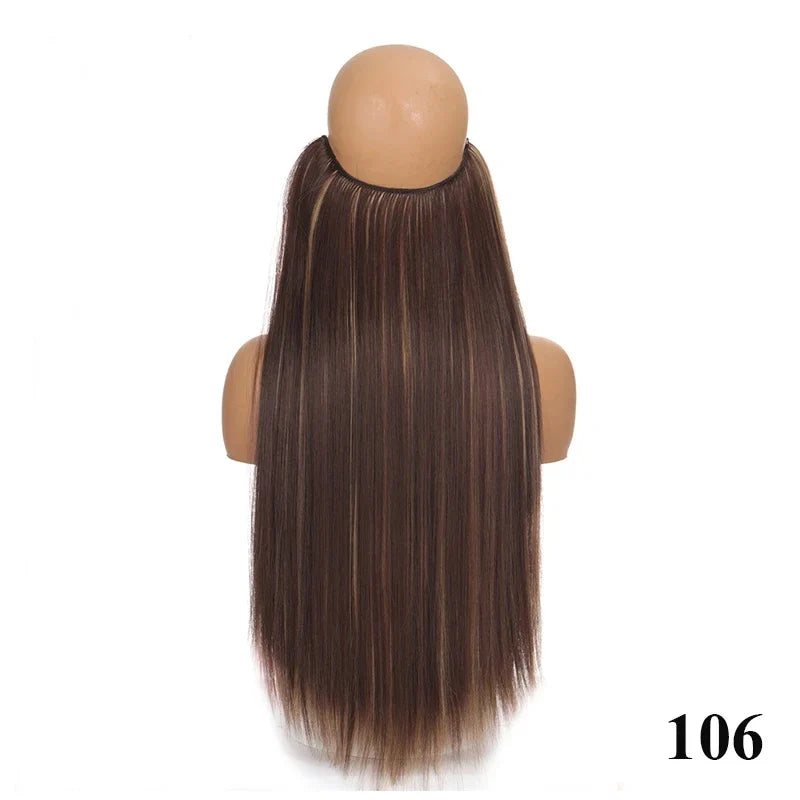 Fish line hair extension piece | 40cm 50cm 60cm straight and curly daily wear for women