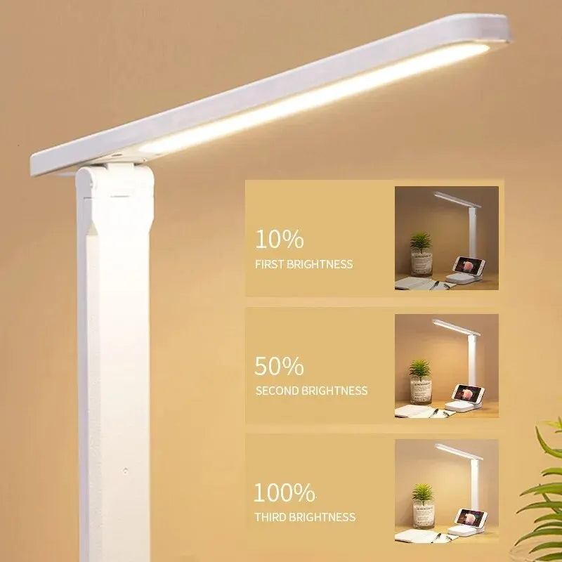 LED Foldable Desk Lamp with Touch Controls | Eye-Care Reading Light