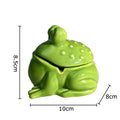 DecorBites™ Frog Ceramic Ashtray with Lid - Windproof Smoking Accessory