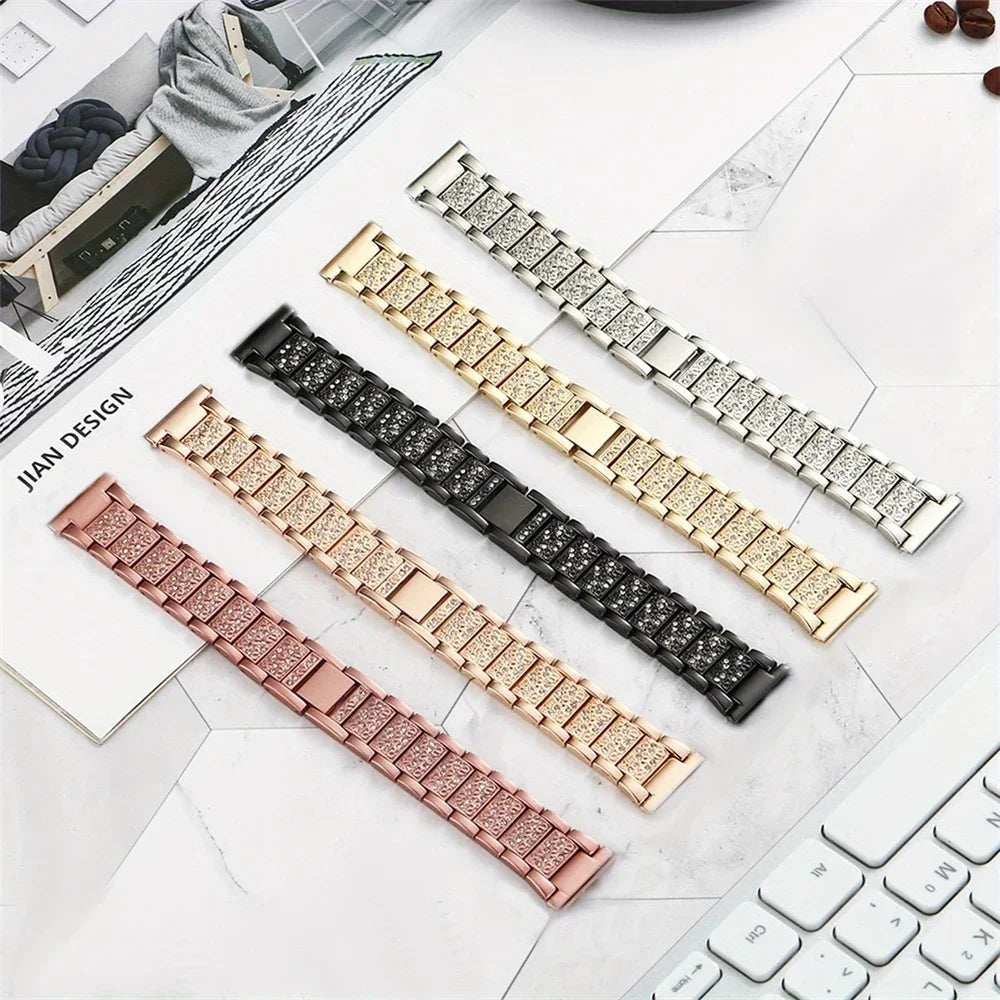 Samsung Galaxy Watch 7, 6, 5, 4 & FE Women's Rhinestone Link Bracelet
