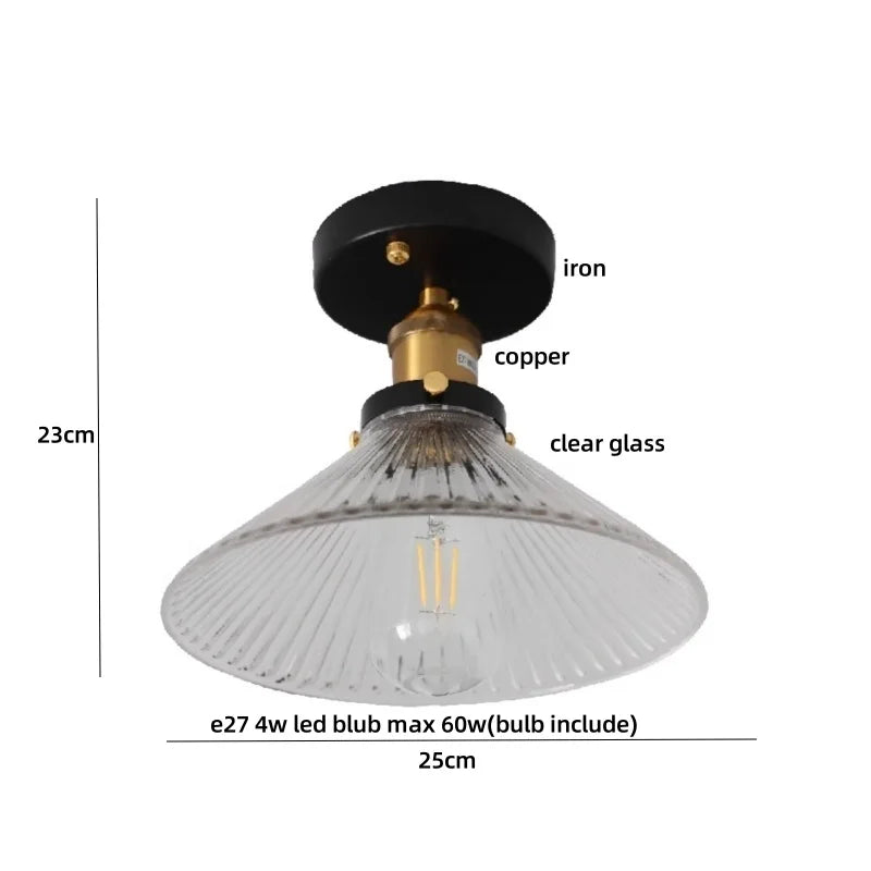DecorBites™ Clear Glass LED Ceiling Lamp Copper Socket Modern Nordic Style Lighting