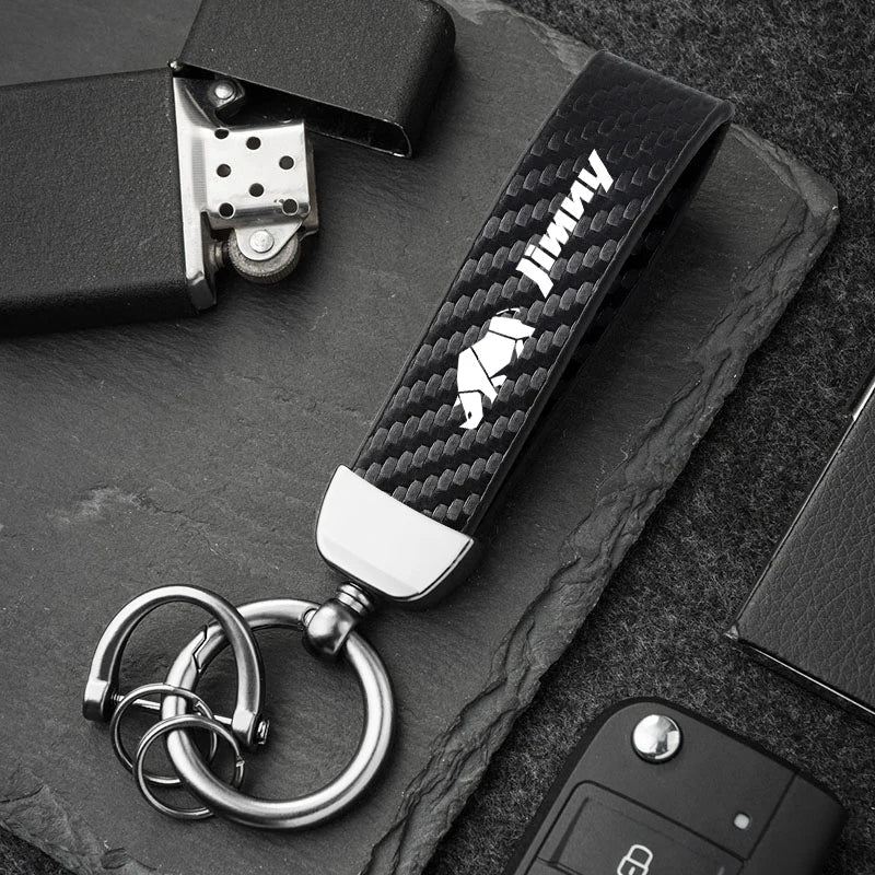 Carbon Fiber Style Keychain | Suzuki Car Key Accessory