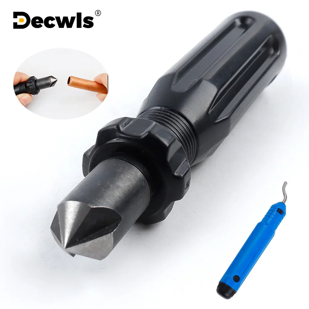 Short Hand Reamer and Countersink Set | Professional Deburring Tool for Carpentry and Plumbing