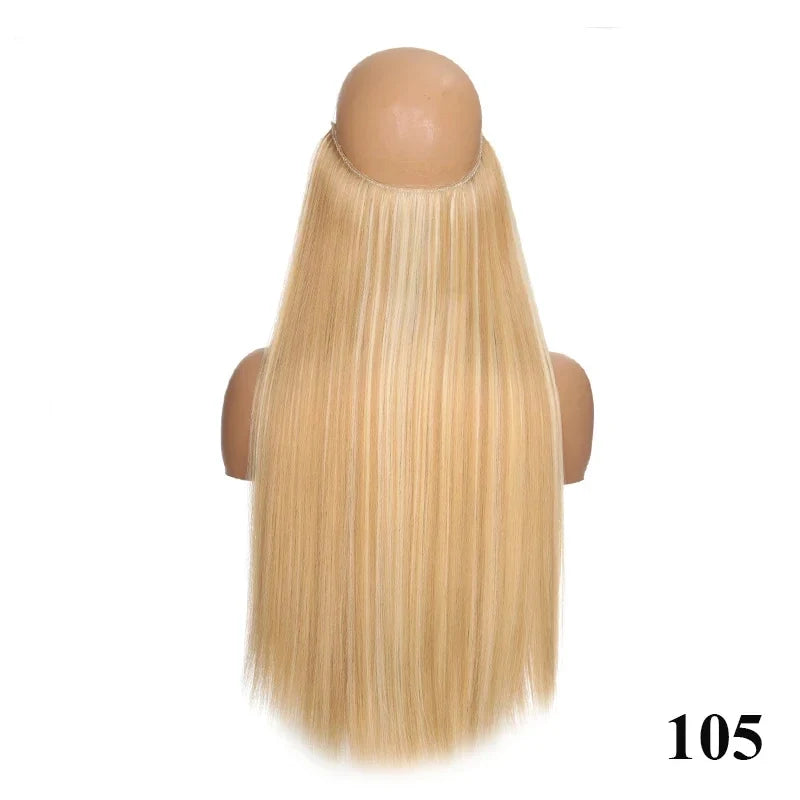 Fish line hair extension piece | 40cm 50cm 60cm straight and curly daily wear for women