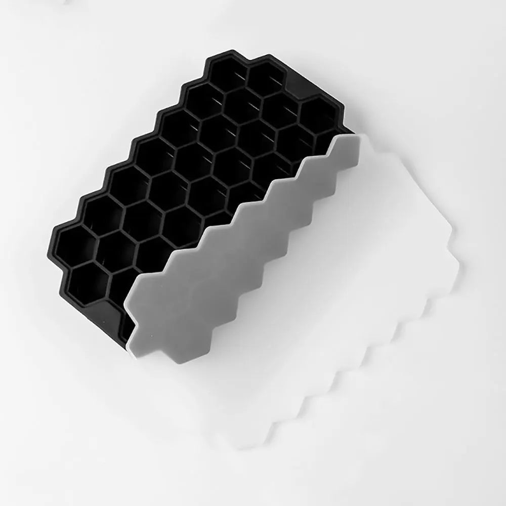 37 Grids Honeycomb Ice Cube Silicone Mold with Lid | Flexible Silicone Ice Tray for DIY Ice Making