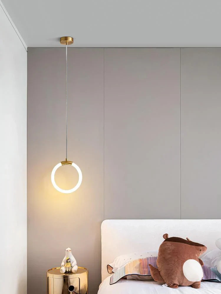 DecorBites™ Gold Ring Pendant Lights Warm White LED U Shape Hanging Lamp