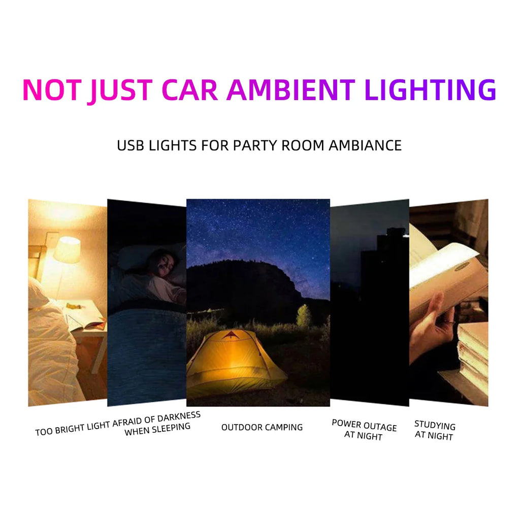 Mini USB LED Car Atmosphere Light | Universal Ambient Decorative Lamp