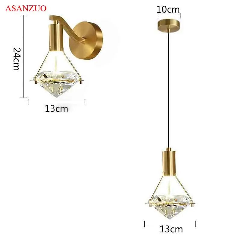DecorBites™ Crystal Diamond LED Wall Sconce for Luxury Home Decor Lighting