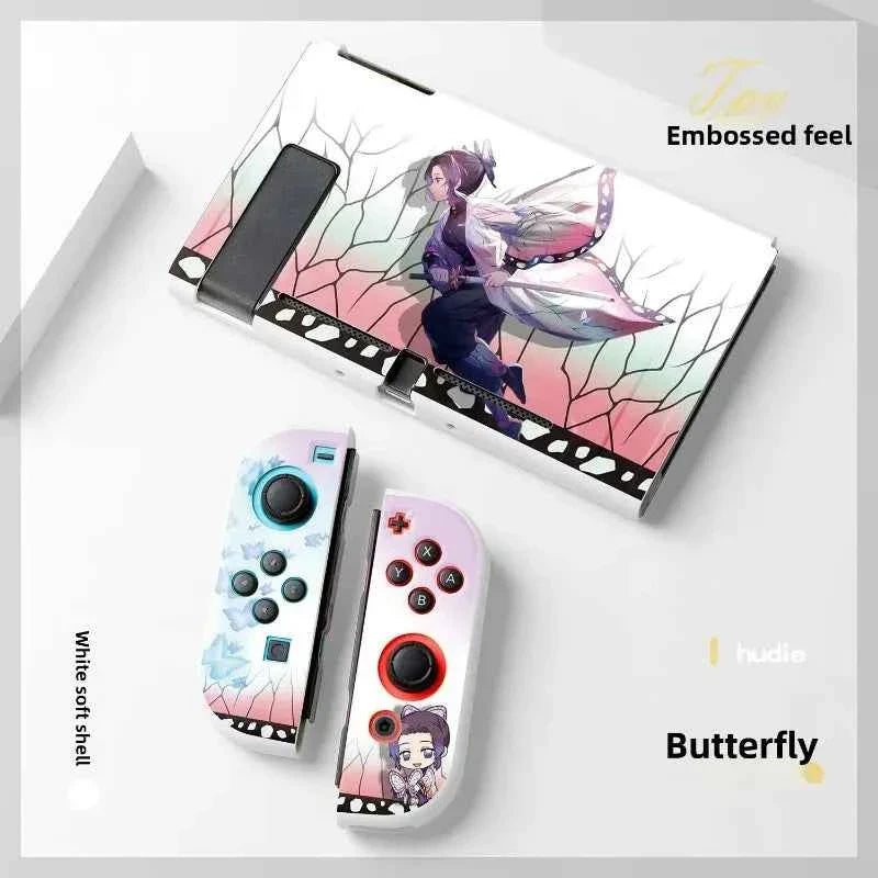 Demon Slayer Painted Relief Protective Case for Switch NS TPU Soft-shell Split Protective Case Creative Game Console Accessories
