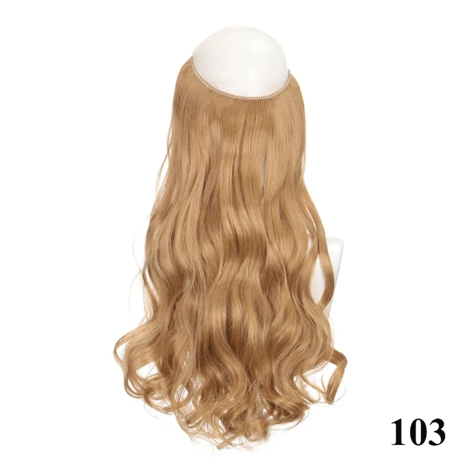 Fish line hair extension piece | 40cm 50cm 60cm straight and curly daily wear for women