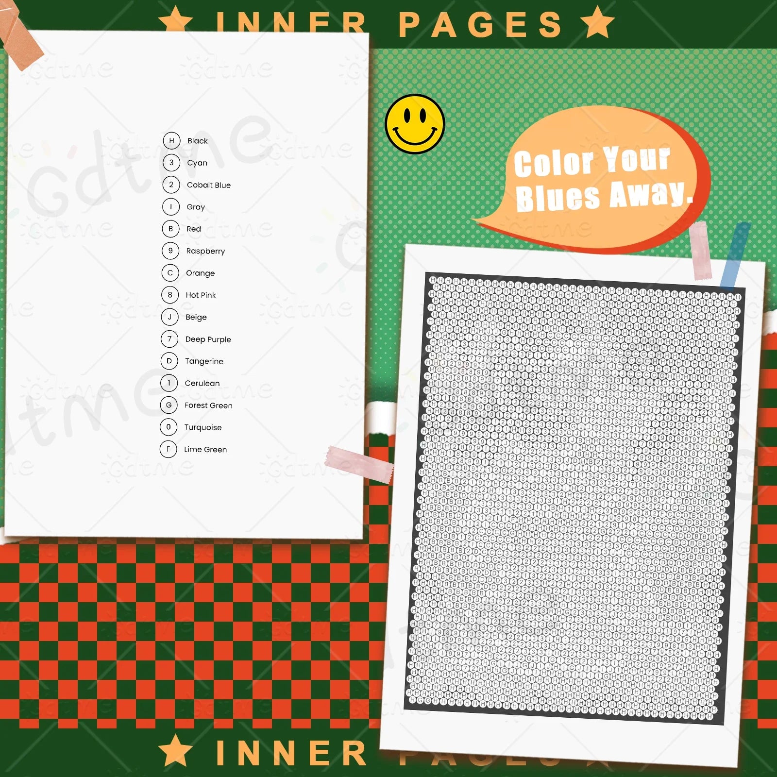 Color-By-Number Mosaics Pixel Art Coloring Book
