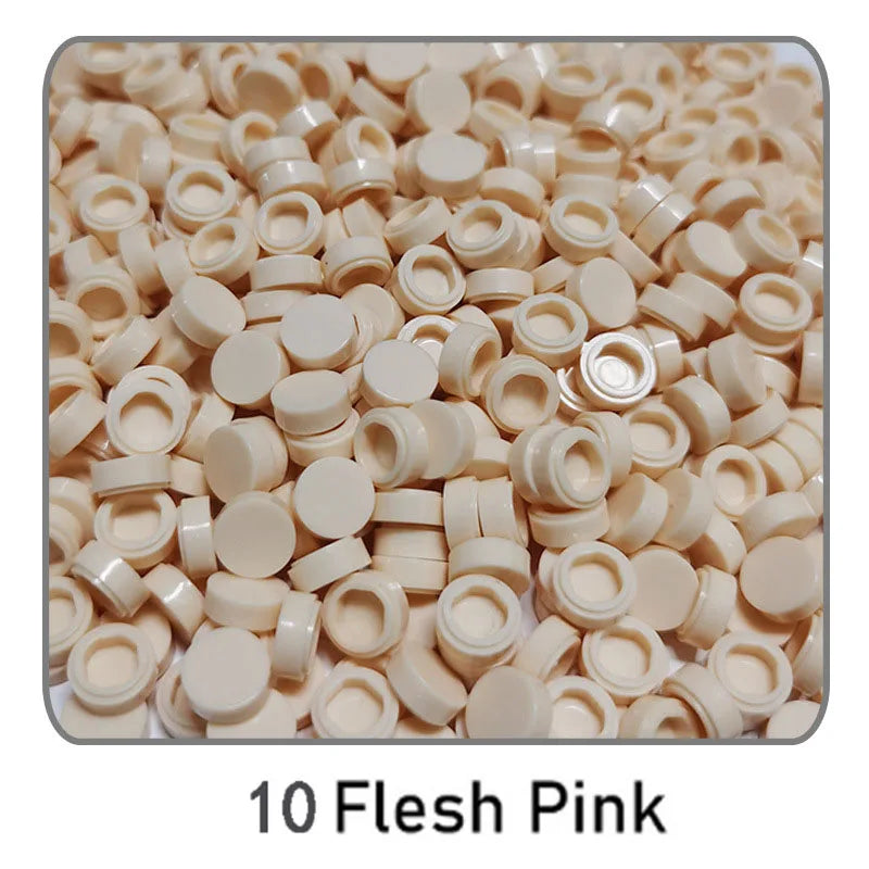 1000Pcs Tile 1x1 Round Building Blocks | 52 Color DIY Educational Creative Toy Set