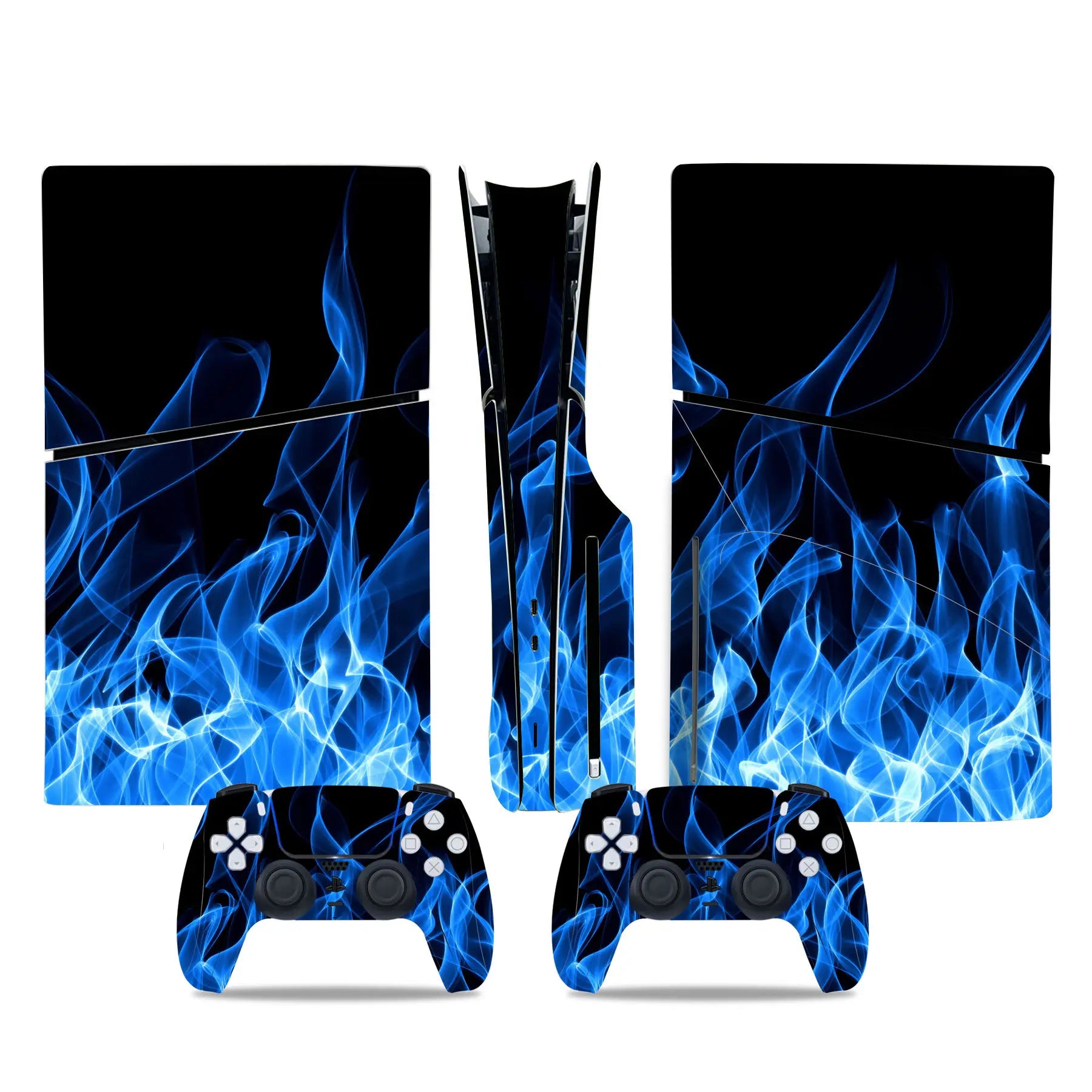For PS5 Slim Disc Edition Console and 2 Controllers Geometry Design Skin PS5 Slim Disc Sticker Protective Decal Cover Full Set