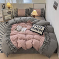 DecorBites™ Lace Patchwork Duvet Cover Set, Soft Microfiber, Full Queen Size Bed Linen Pillowcase