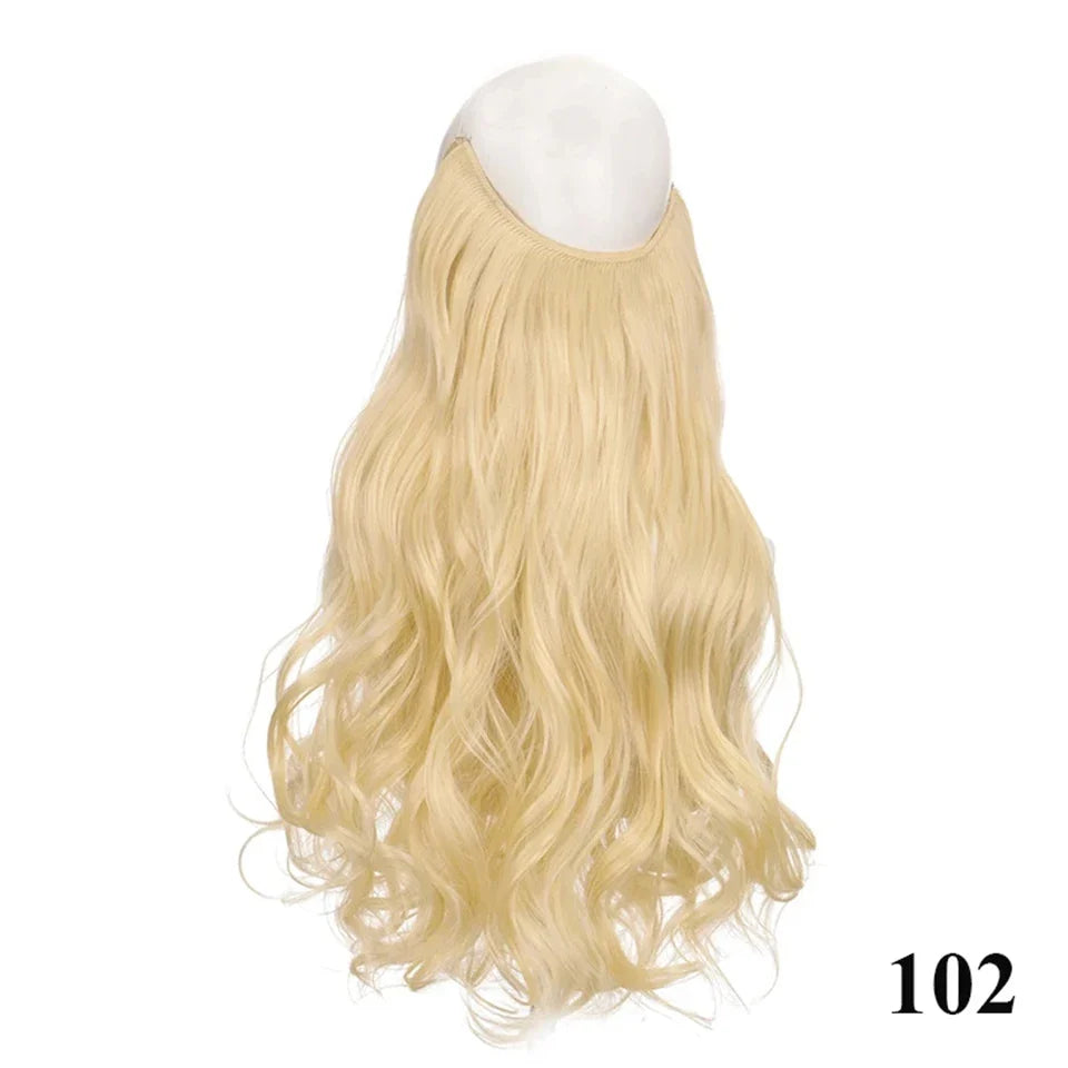 Fish line hair extension piece | 40cm 50cm 60cm straight and curly daily wear for women