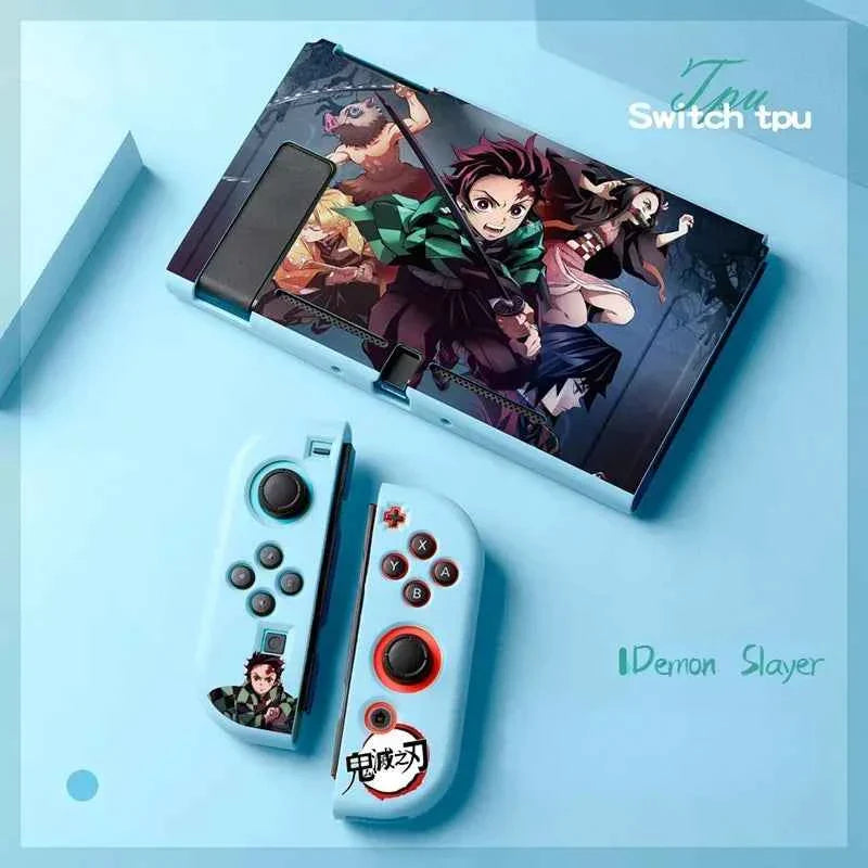Anime Demon Slayer Switch Soft Shell Protective Sleeve Tanjirou Nezuko Shinobu Zenitsu Kimetsu Kyoujurou No Yaiba Birthday Gifts