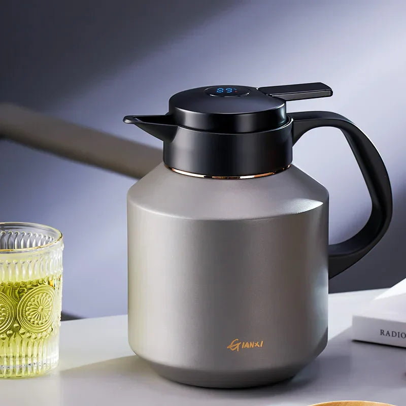 DecorBites™ Insulation Pot: Large Capacity Vacuum Flask with One Key Temperature Display
