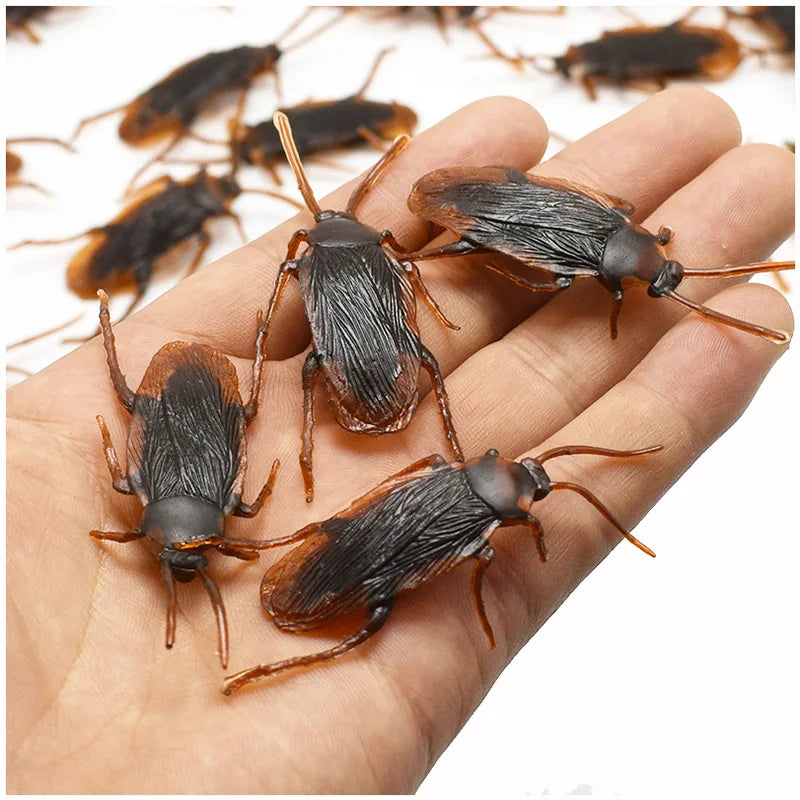 Realistic Rubber Cockroach Prank Props | 5-50 Pieces Set