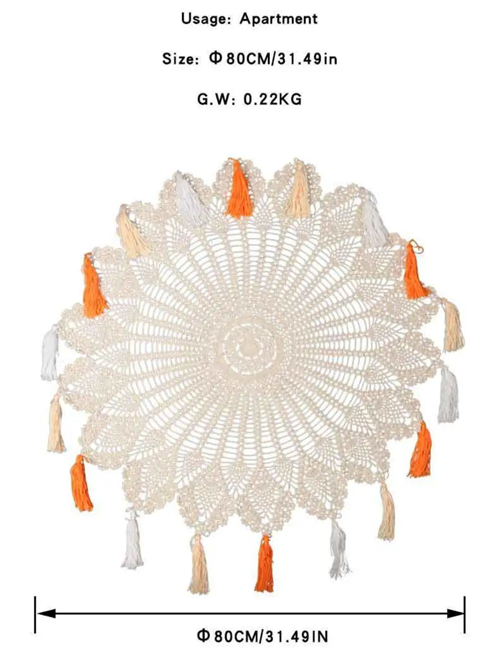DecorBites™ Cotton Macrame Tassel Wall Hanging Tapestry or Tablecloth
