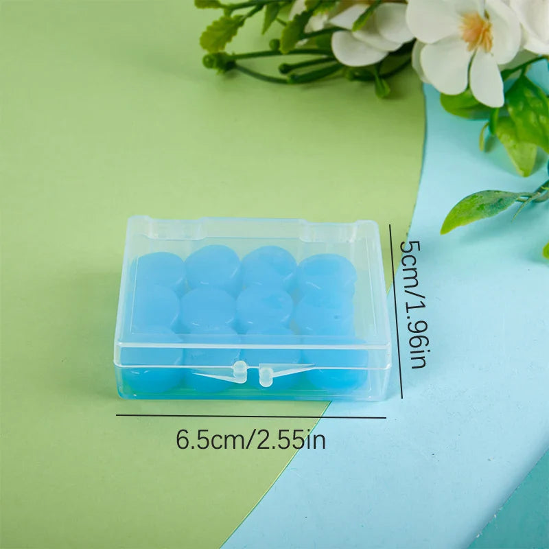 12 Pack Silicone Ear Plugs | Reusable Noise Reduction for Sleep, Swim, Study, and Work