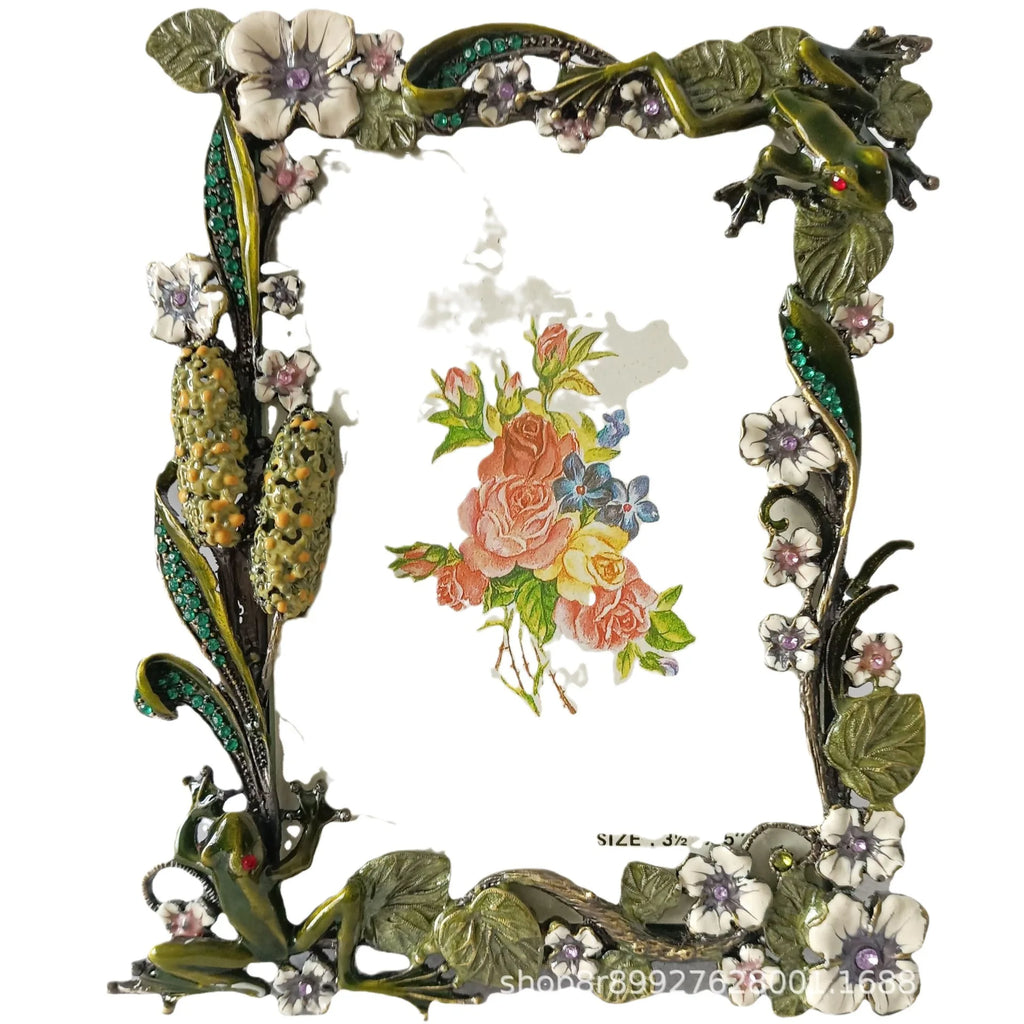 DecorBites™ Frog Metal Photo Frame Tabletop Decoration