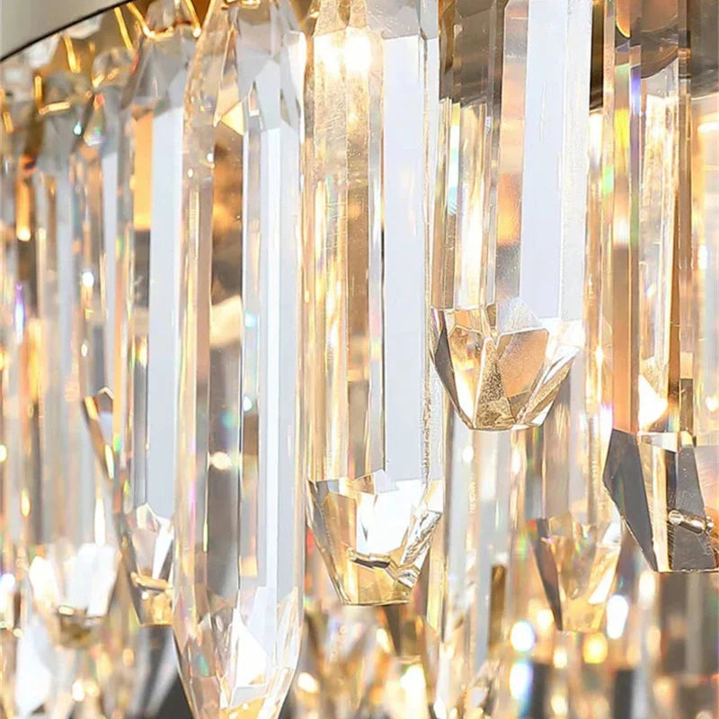 DecorBites™ Crystal Circle Ceiling Chandelier with LED Lighting for Designer Dining Room