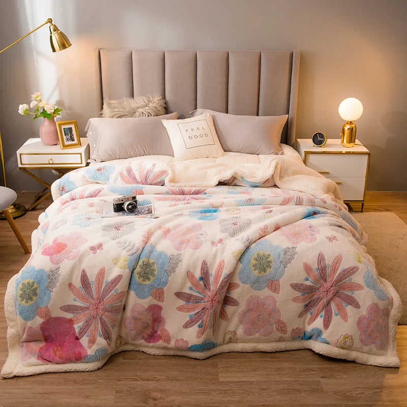 DecorBites™ Double-Sided Fleece Wool Blanket