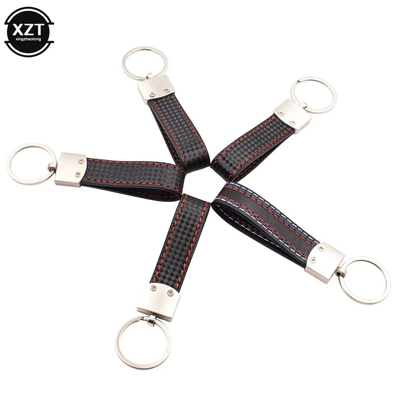 WYMECT Leather Car Keychain | Stylish Key Ring for Audi VW BMW