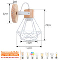 DecorBites™ Iron White Cage Wall Lamp for Modern Indoor Lighting