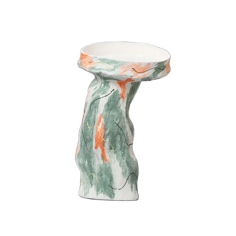 DecorBites™ Abstract Irregular Pattern Ceramic Vase for Home Decoration