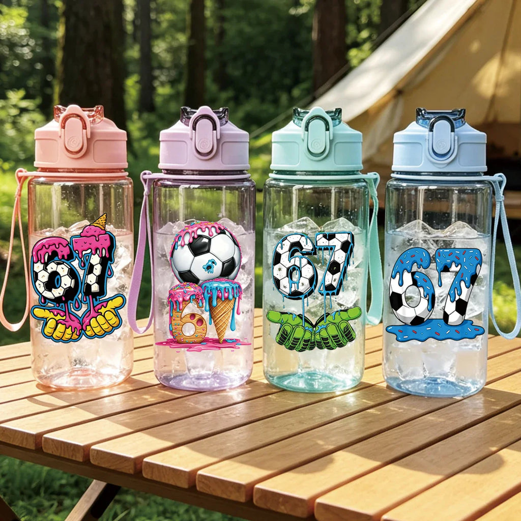 500ml 67 Printed Straw Cup | BPA Free Summer Water Bottle