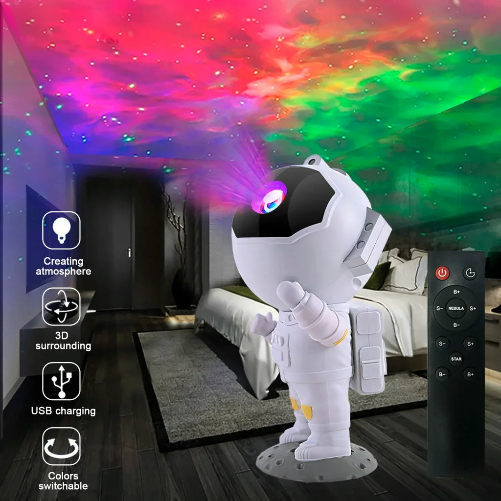 DecorBites™ Galaxy Star Projector Night Light Remote Control Timer Kids Gift