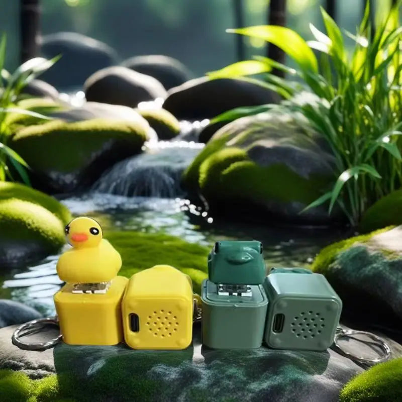 Rechargeable Fidget Clicker Keychain | LED Sound Croaking Duck