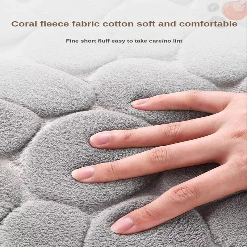 Cobblestone 3D Bath Mat | Non Slip Absorbent Quick Dry Bathroom Rug