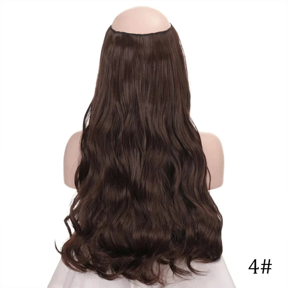 Fish line hair extension piece | 40cm 50cm 60cm straight and curly daily wear for women