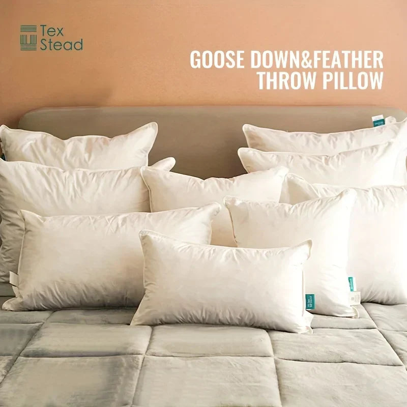 DecorBites™ Goose Feather Insert Pillow - White, Bed & Couch Decorative Pillows