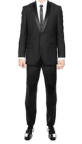 Premium 2pc Shawl Collar Black Slim Fit Tuxedo