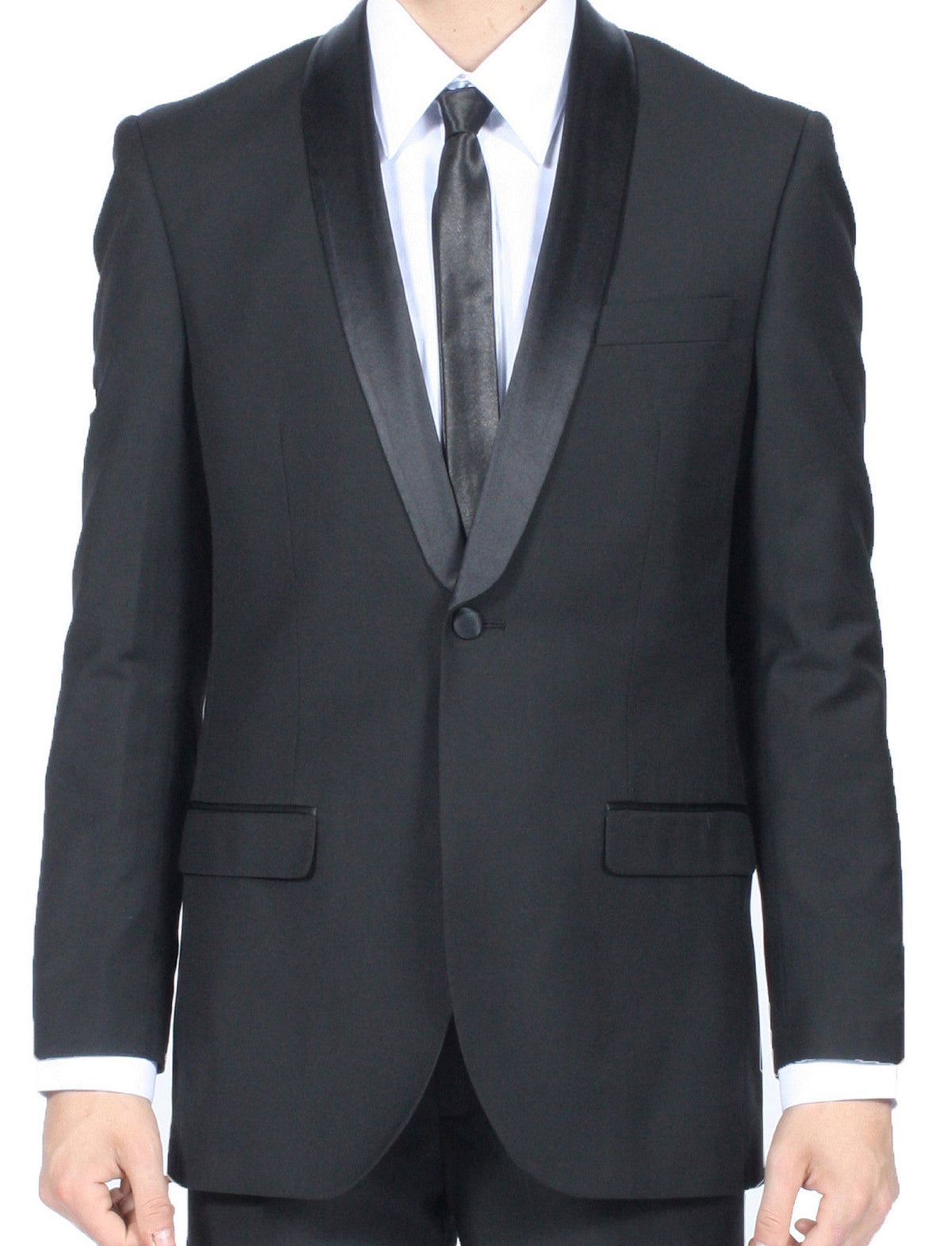 Premium 2pc Shawl Collar Black Slim Fit Tuxedo